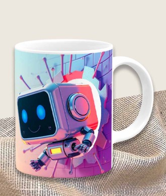 Caneca 3D - Robô Cubico